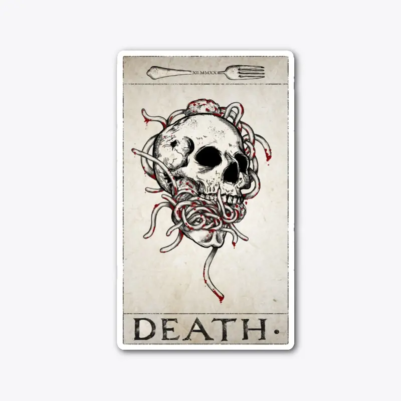 Death by Spaghetti - Tarot Card Sticker